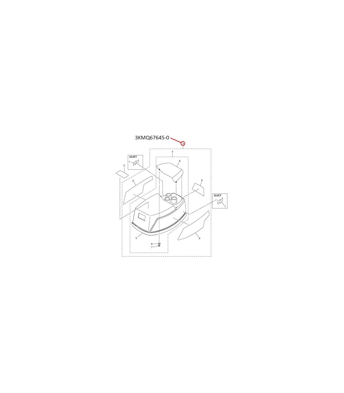 RTZ262 TAPA MOTOR 25/30 HP 4T