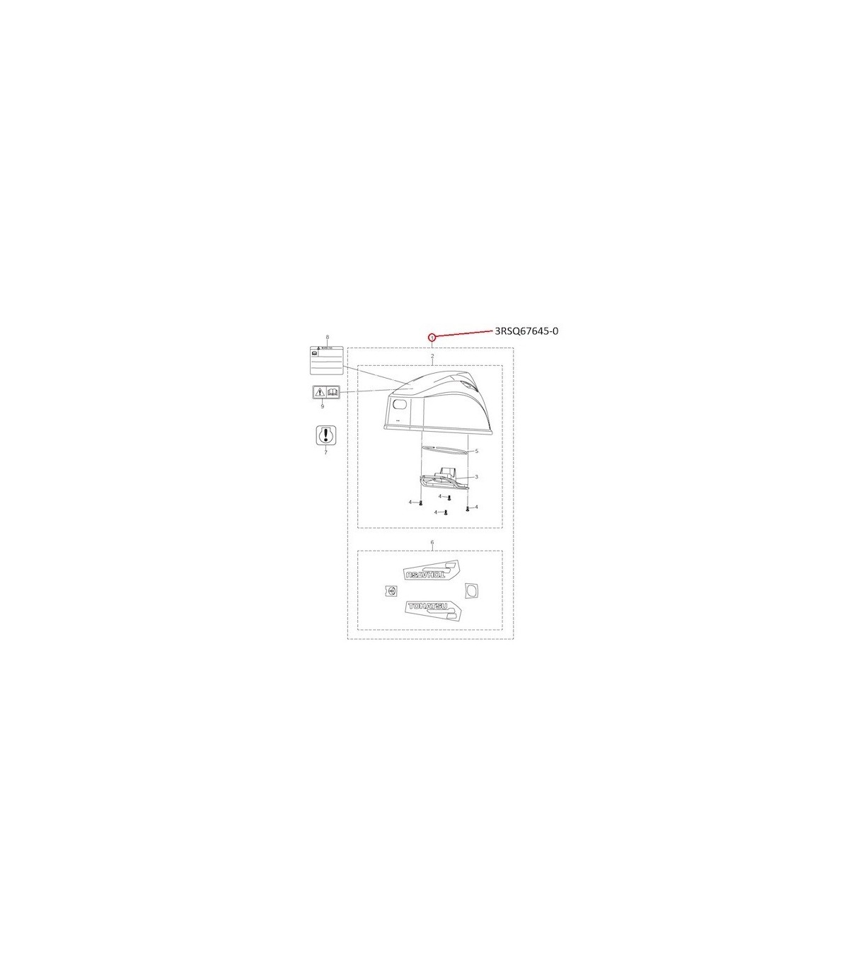 RTZ189 TAPA MOTOR 9.9/15/20 HP MFS