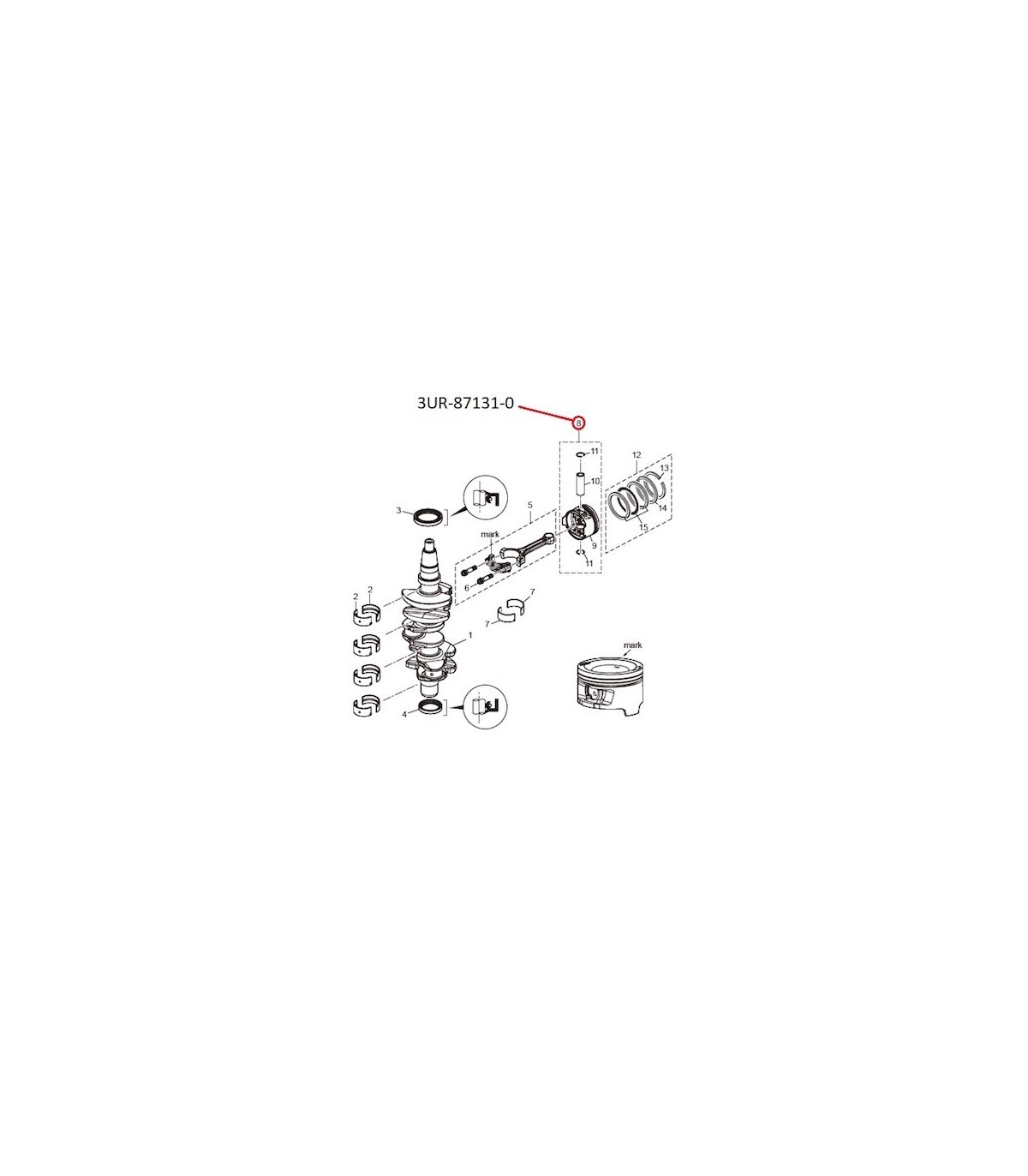 RTZ301 KIT REPARACION PISTON(0.5 O/S) 