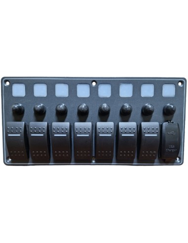 PANEL 7 INTERRUPTORES C/CARG.(C10418)12-24V