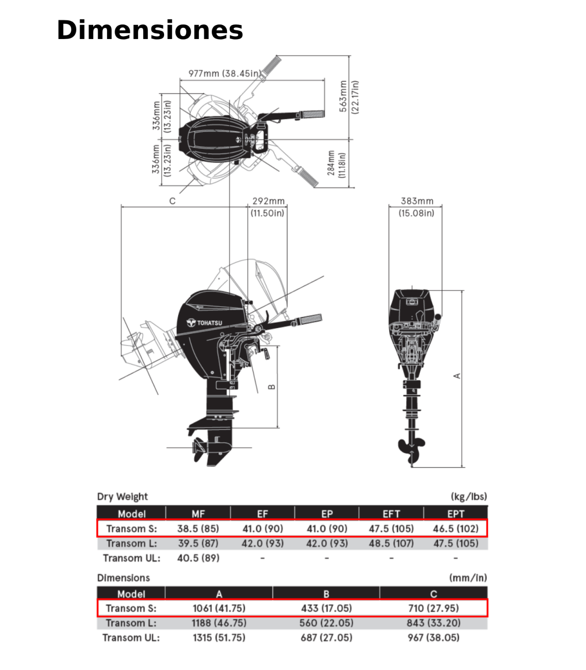 MOTOR TOHATSU MFS 9.9 HP CY S
