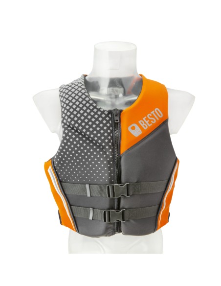 CHALECO AYUDA DE FLOTACIÓN BESTO NEOP.(T/L)NEGRO/GRIS/NARANJO(20421005)