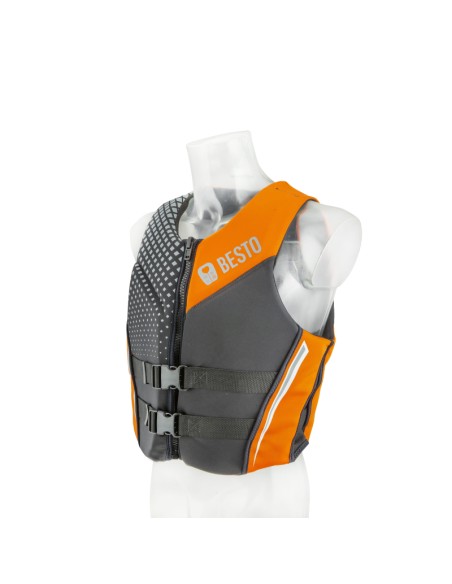 CHALECO AYUDA DE FLOTACIÓN BESTO NEOP.(T/L)NEGRO/GRIS/NARANJO(20421005)