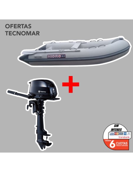 KIT HIDRO ALU 270 + MOTOR TOHATSU MFS 6HP