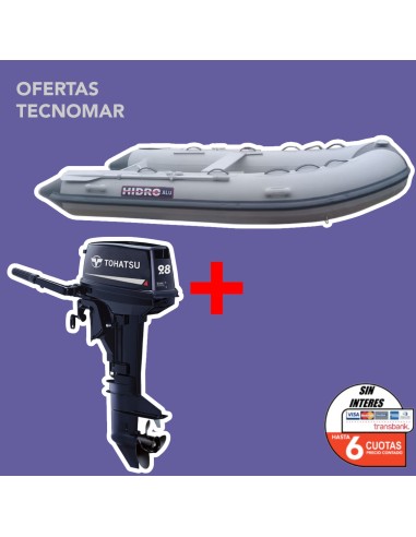 KIT HIDRO ALU 300 + MOTOR TOHATSU 9.8HP 2 TIEMPOS