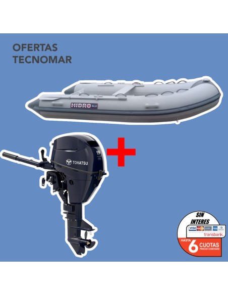 KIT HIDRO ALU 300 + MOTOR TOHATSU MFS 9.9HP