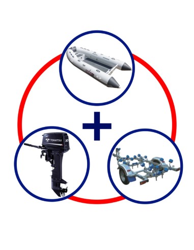 KIT HIDRO ALU 380 + MOTOR TOH.30 HP 2T +TRAILER...