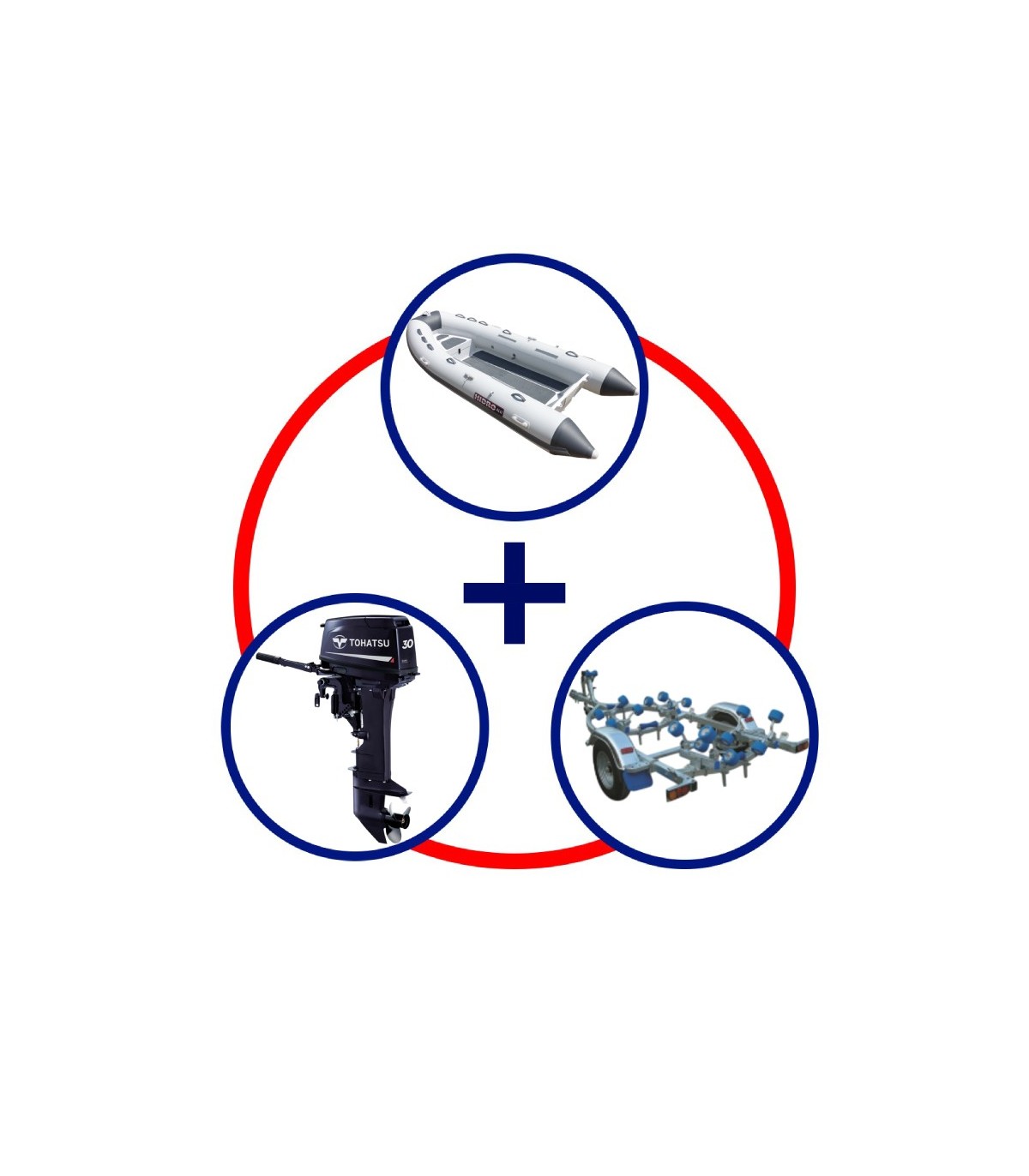 KIT HIDRO ALU 380 + MOTOR TOH.30 HP 2T +TRAILER COBIA 420