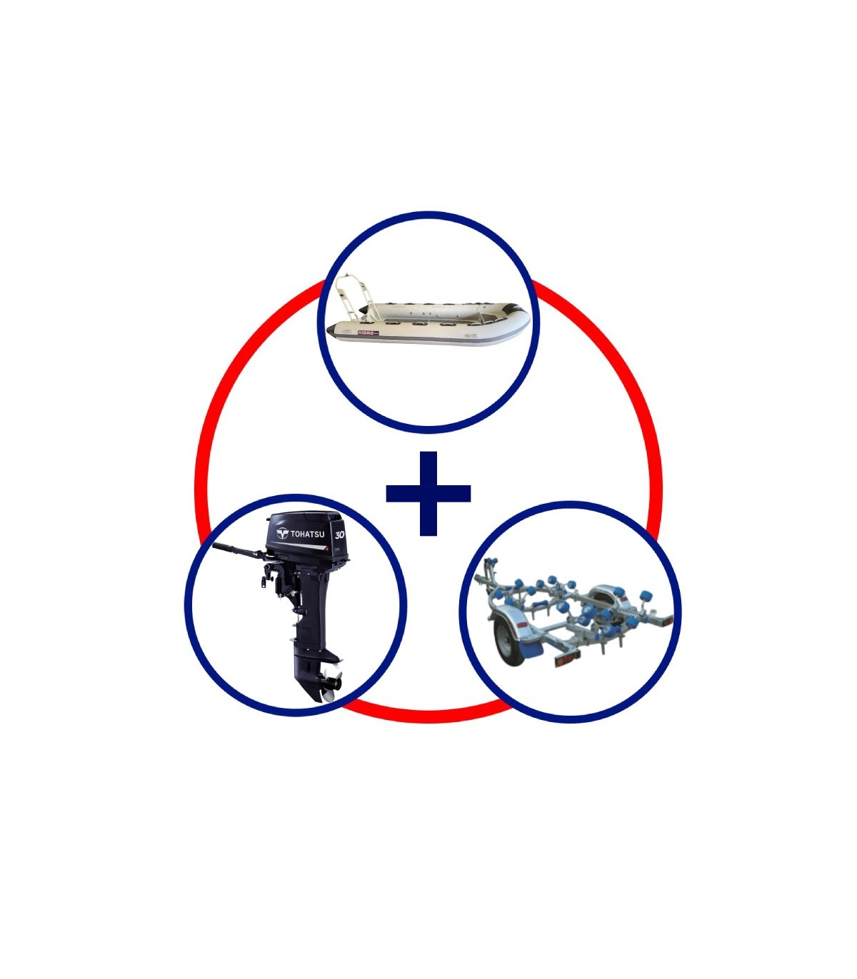 KIT HIDRO ALU 430 + MOTOR TOH.30 HP 2T.+TRAILER COBIA 420