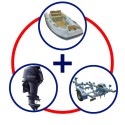 KIT BOTE HIDRO 430D + MOTOR MFS40 HP + COBIA 420 + ACCES.