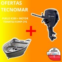 BOTE PUELO K350+MOTOR TOHATSU MFS 9.9HP CY S