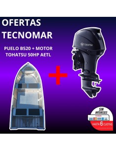 BOTE PUELO B520+MOTOR TOHATSU MFS 50HP A ETL