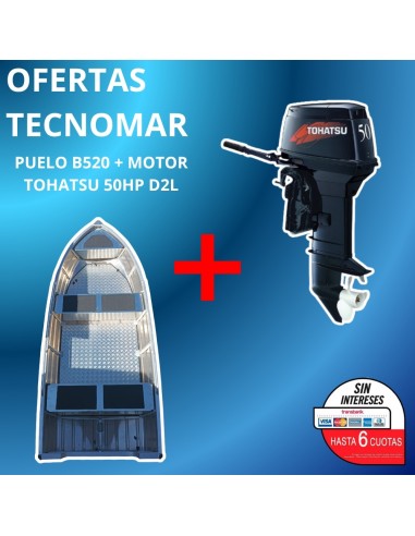 BOTE PUELO B520+MOTOR TOHATSU 2T 50HP D2L