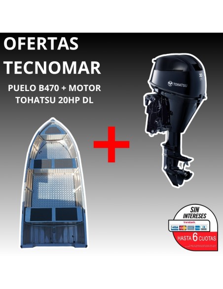 BOTE PUELO B470+MOTOR TOHATSU MFS 30HP DL
