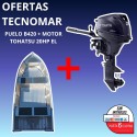 BOTE PUELO B420+MOTOR TOHATSU MFS 20HP EL