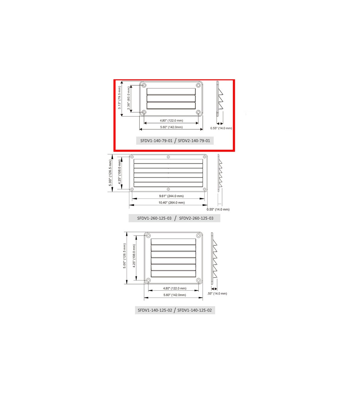 REJILLA VENTILACION 142X79.5mm(552701)BLANCA