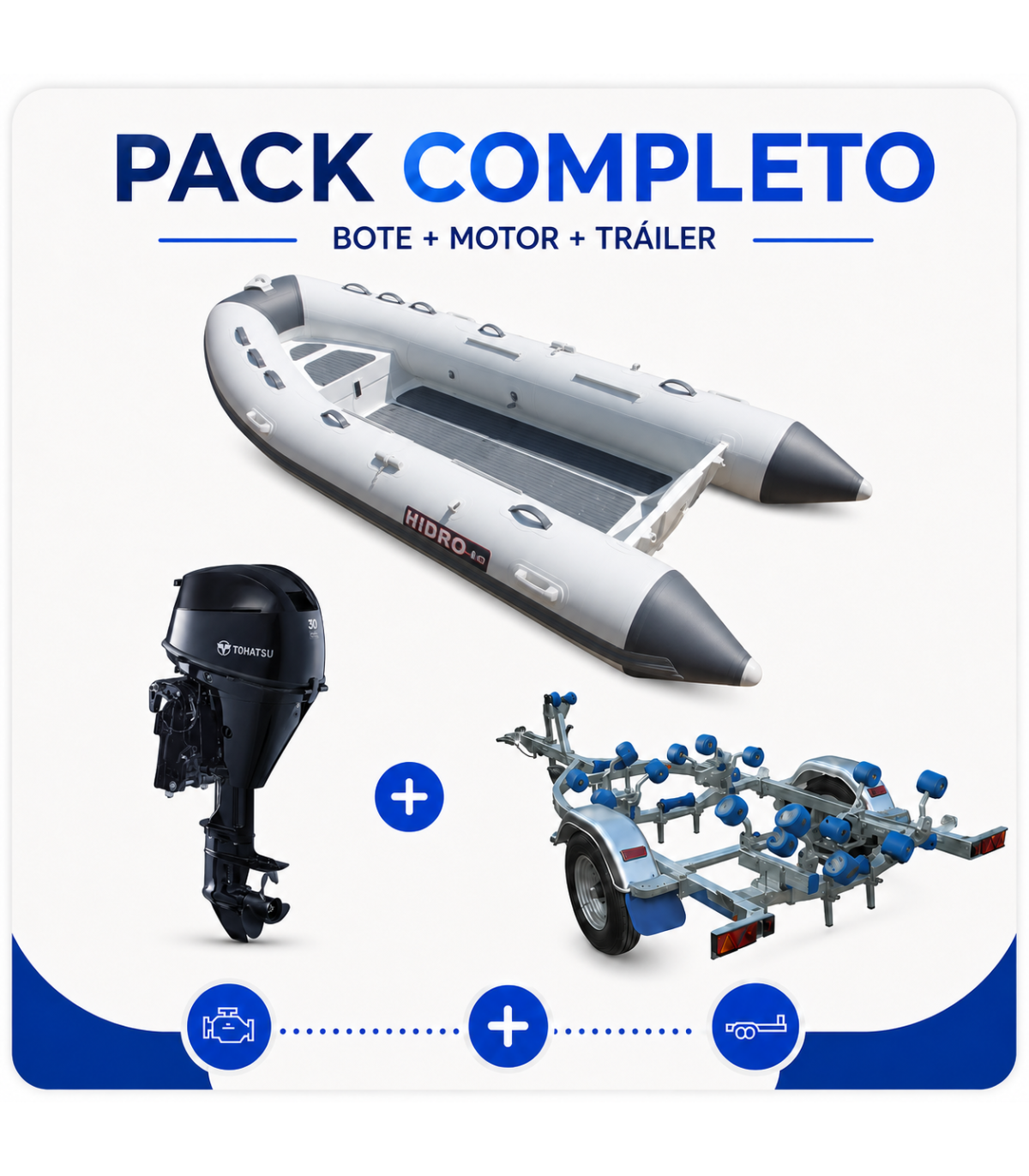 KIT HIDRO ALU 380 + MOTOR TOH. MFS 30 HP +TRAILER COBIA 420