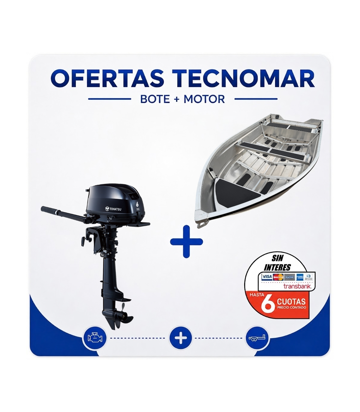 BOTE PUELO 350+MOTOR TOHATSU MFS 6HP DDS