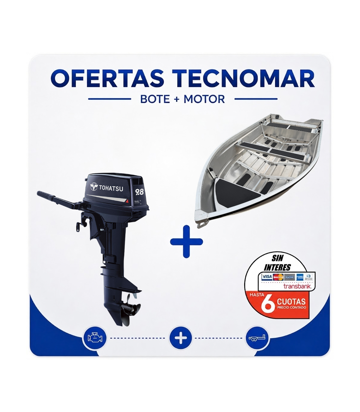 BOTE PUELO K350+MOTOR TOHATSU 2T 9.8HP BS