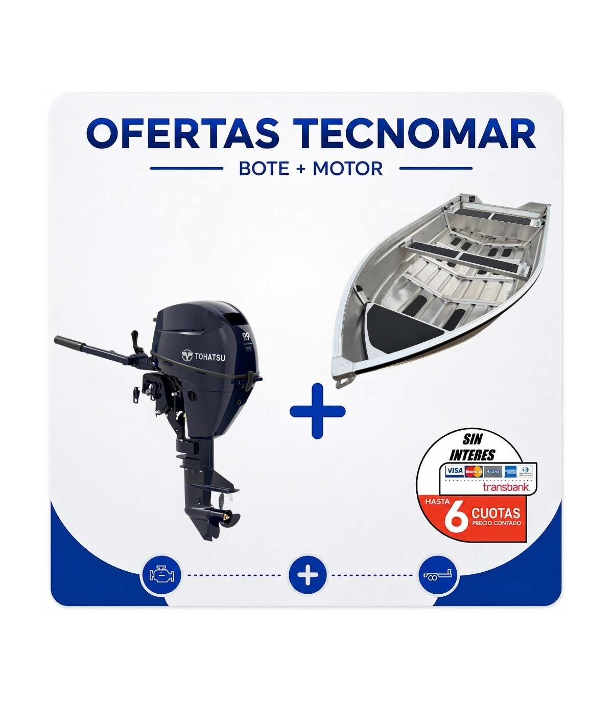 BOTE PUELO K350+MOTOR TOHATSU MFS 9.9HP CY S