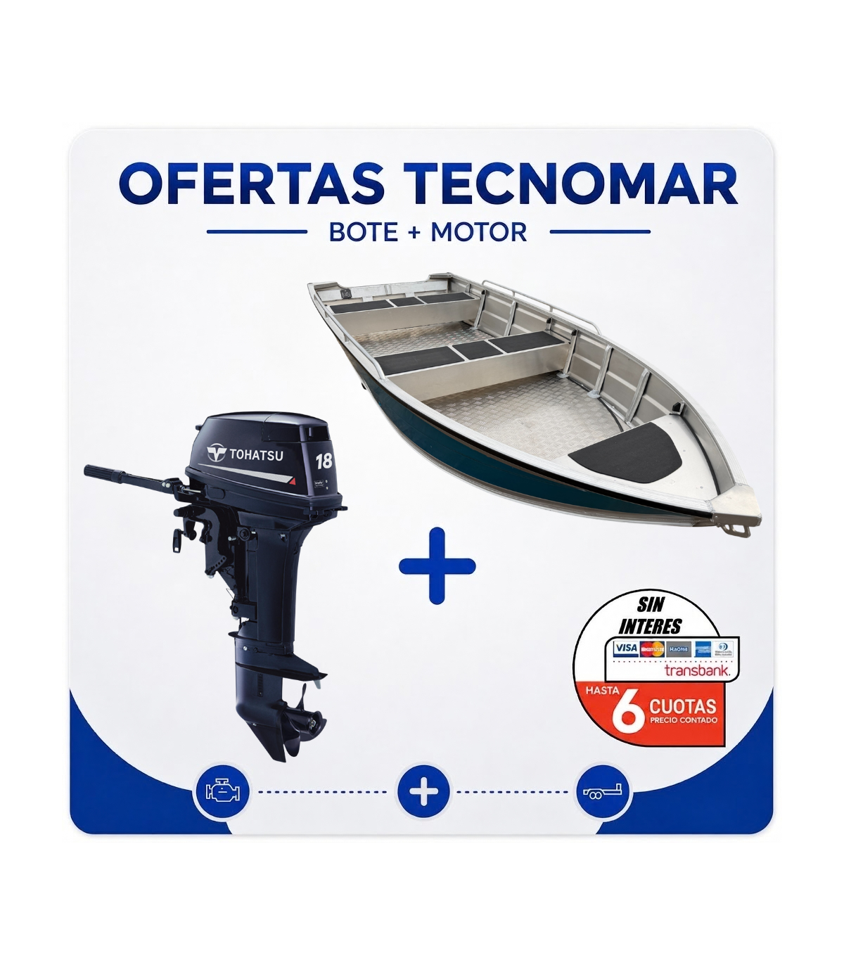 BOTE PUELO B420+MOTOR TOHATSU 2T 18HP E2 L