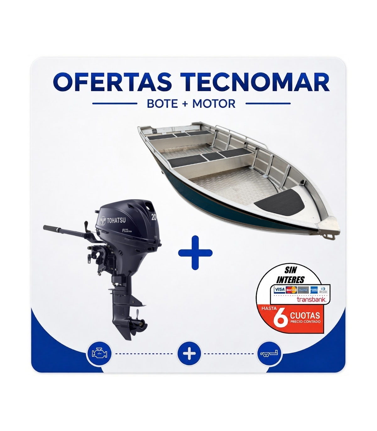 BOTE PUELO B420+MOTOR TOHATSU MFS 20HP EL