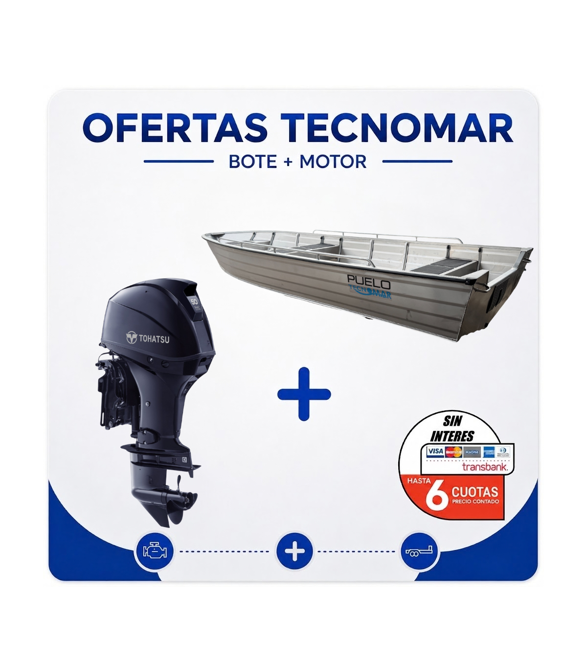 BOTE PUELO B520+MOTOR TOHATSU MFS 50HP A ETL