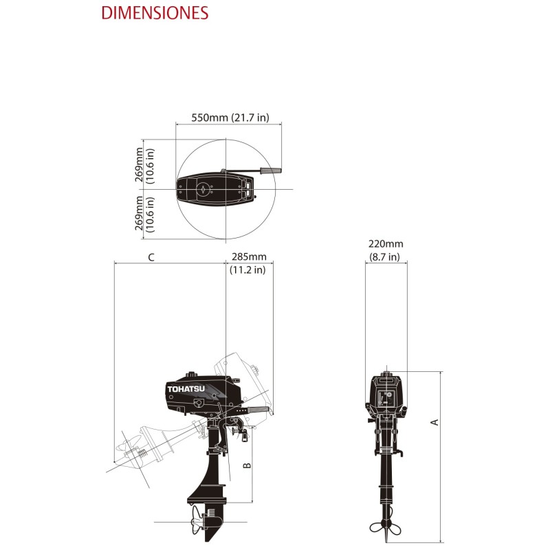 MOTOR TOHATSU 3.5 HP B2S