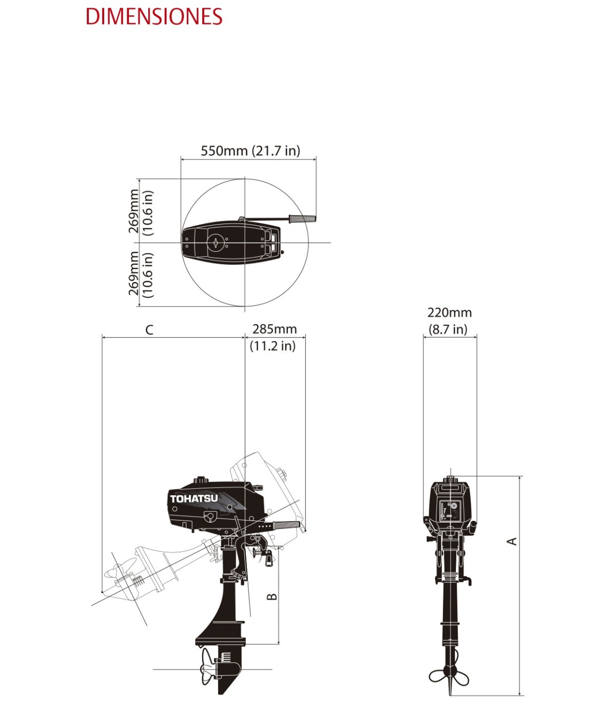 MOTOR TOHATSU 3.5 HP B2L