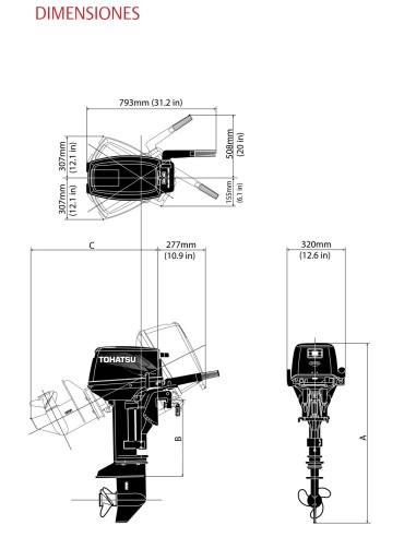 MOTOR TOHATSU 9.8 HP BL