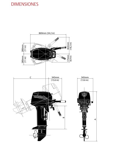 MOTOR TOHATSU 15 HP D2L