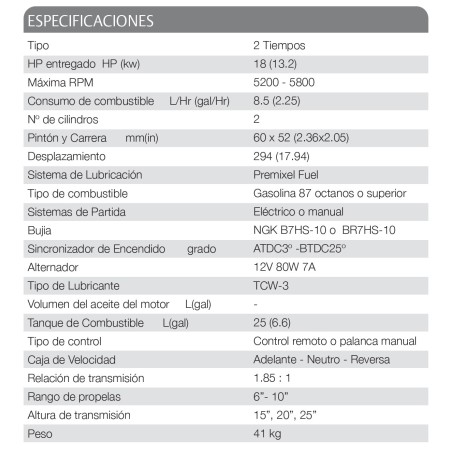 MOTOR TOHATSU 18 HP E2S