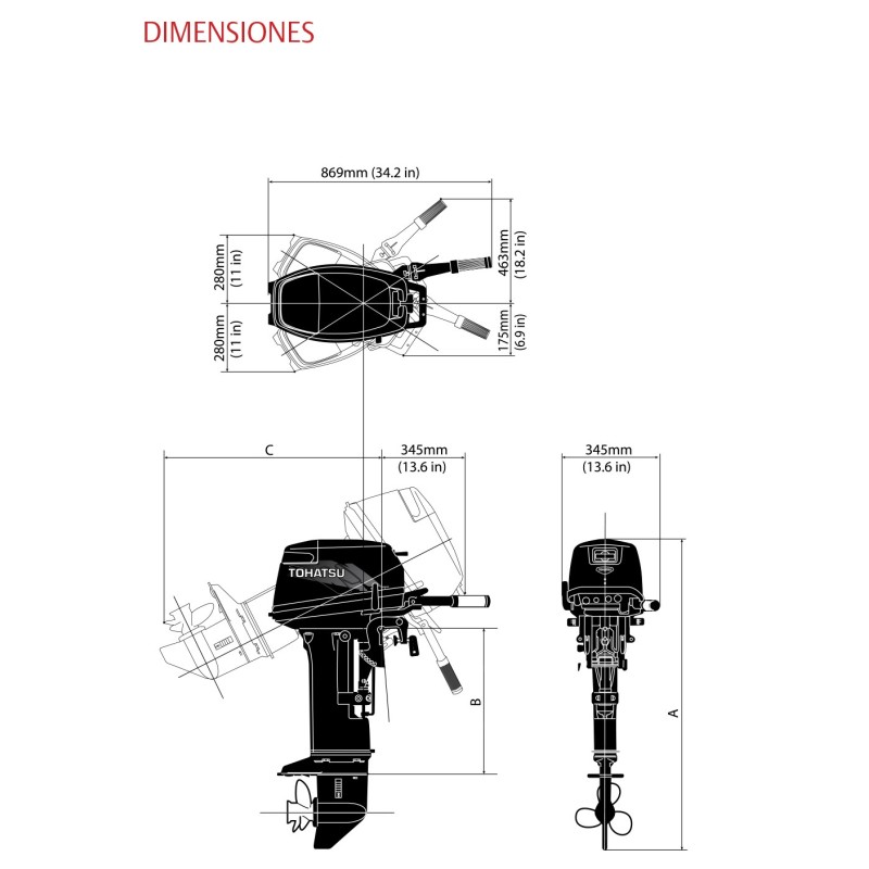 MOTOR TOHATSU 18 HP E2S
