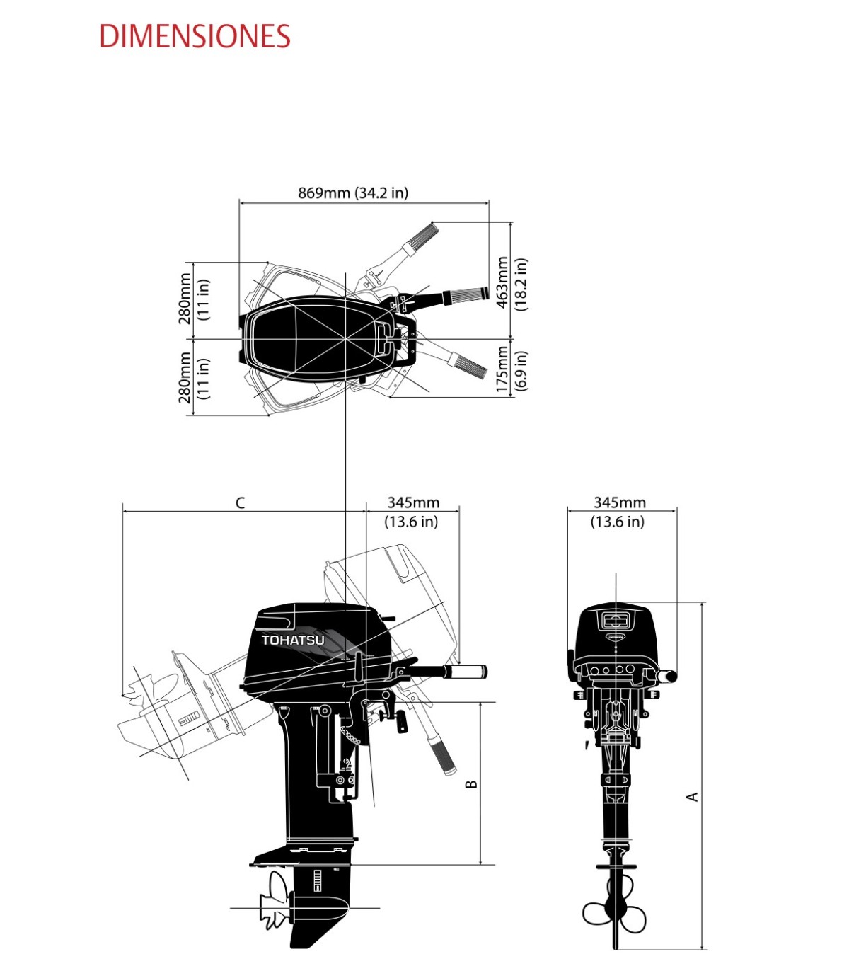 MOTOR TOHATSU 18 HP E2S