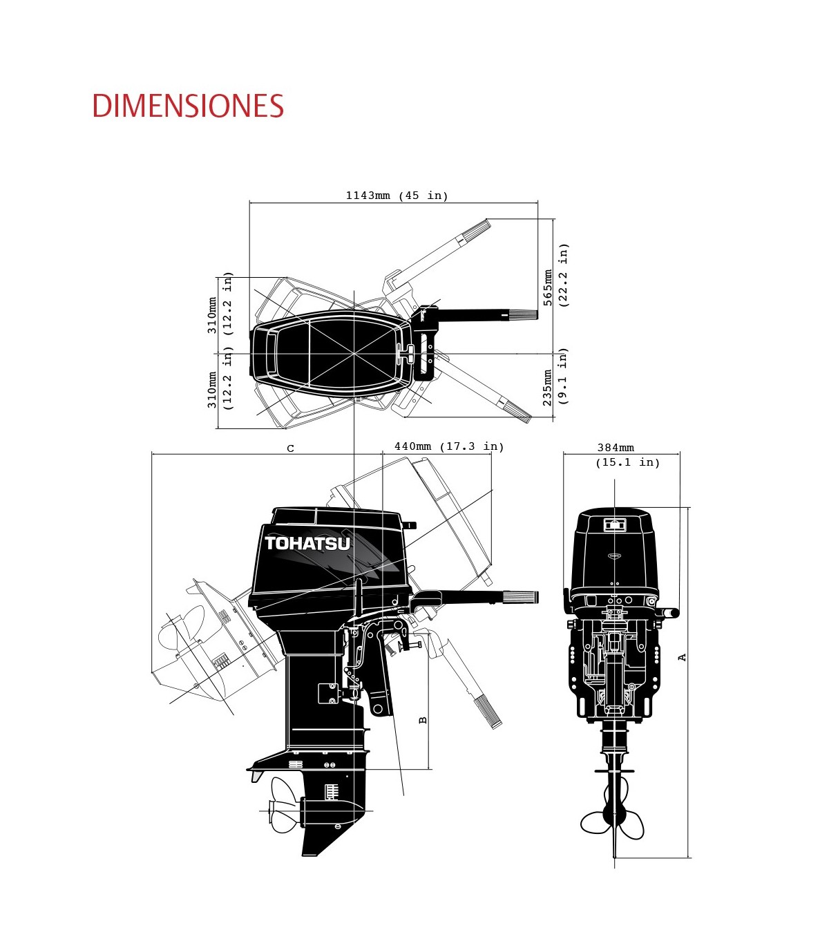 MOTOR TOHATSU 50 HP D2S