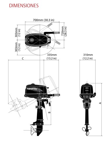 MOTOR TOHATSU 5 HP BDS