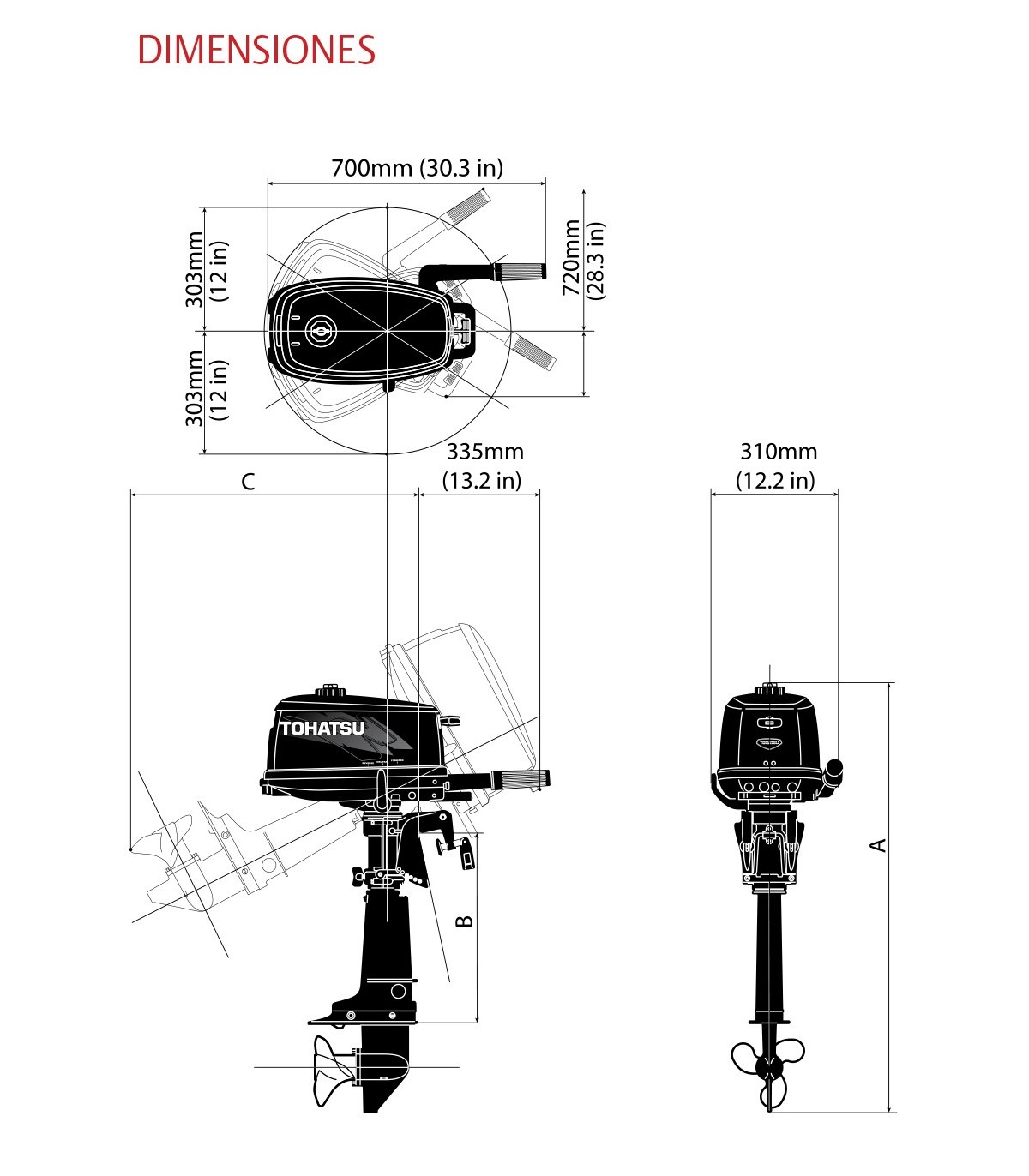 MOTOR TOHATSU 5 HP BDS