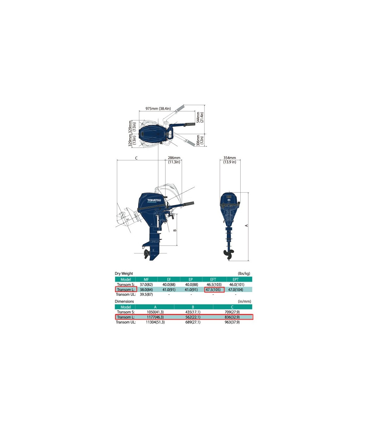 MOTOR TOHATSU MFS 9.8 HP  B EFTS