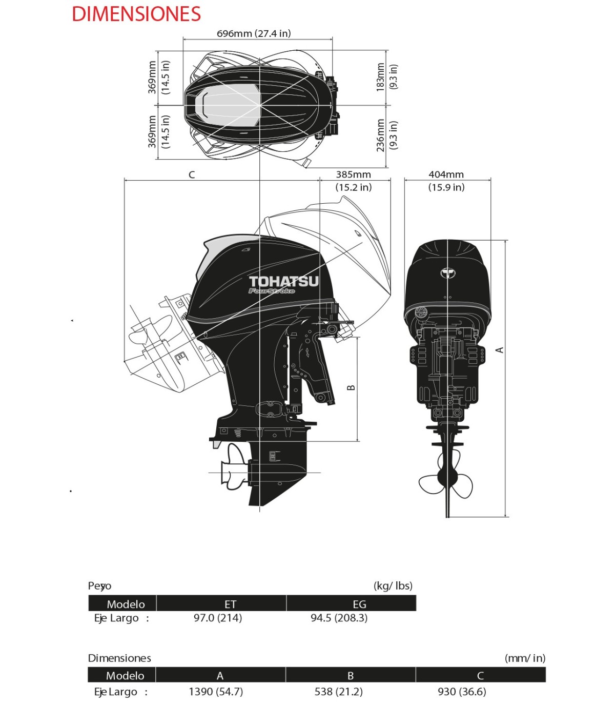 MOTOR TOHATSU MFS 50 HP AETL
