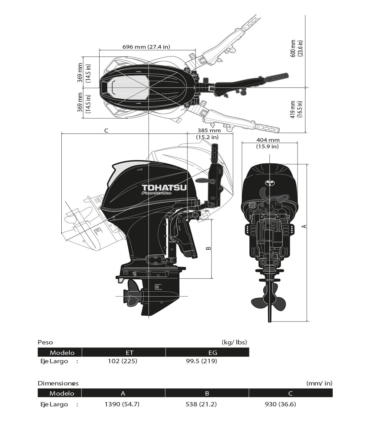 MOTOR TOHATSU MFS 50 HP AETL