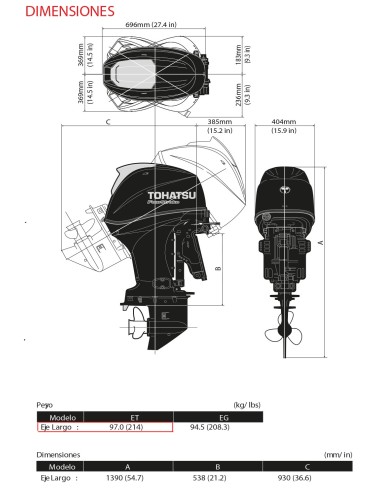 MOTOR TOHATSU MFS 40 HP AETL