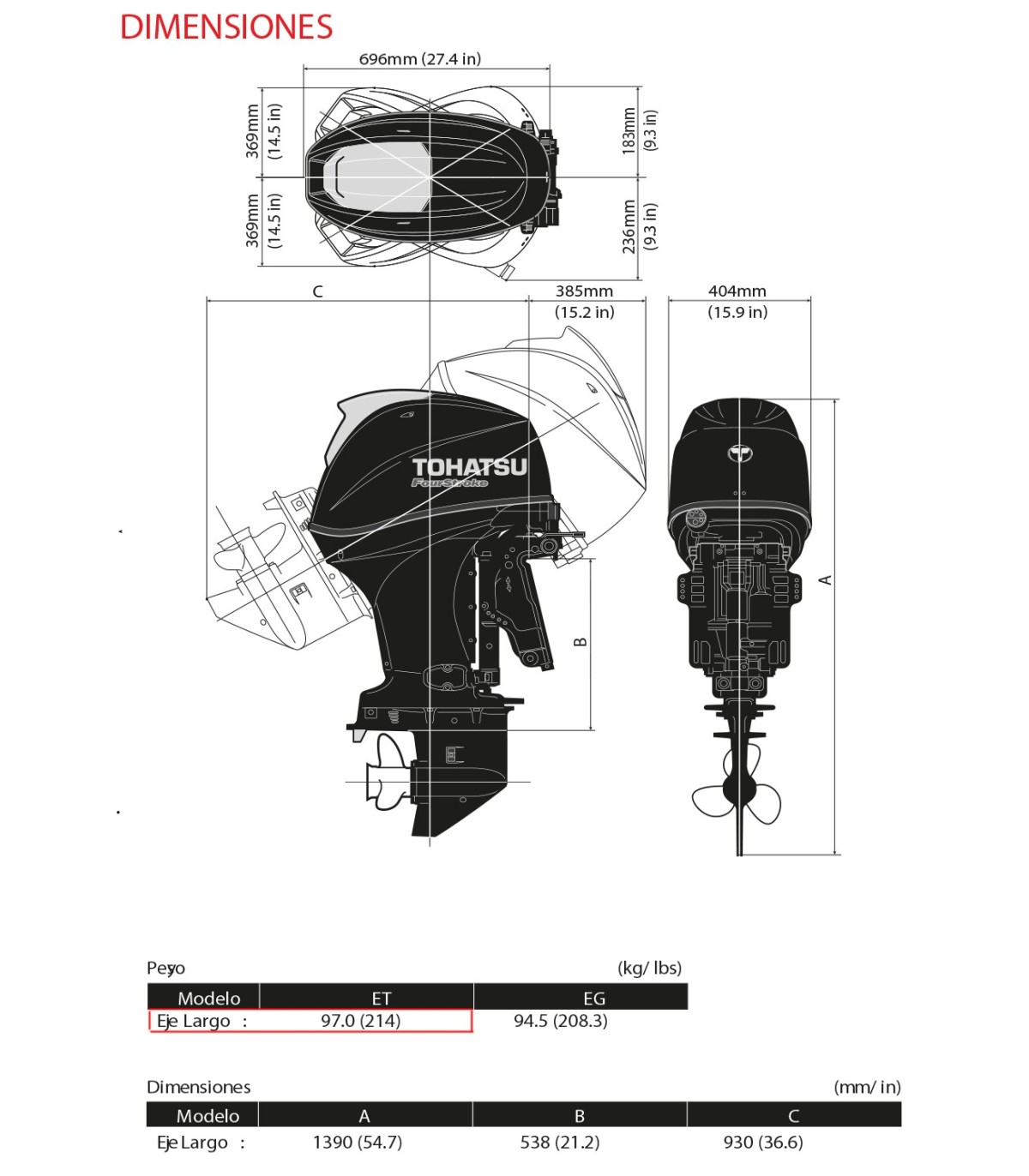 MOTOR TOHATSU MFS 40 HP AETL