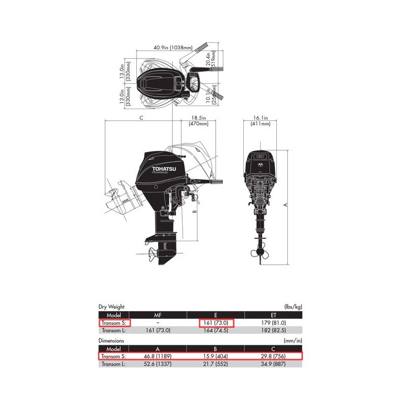 MOTOR TOHATSU MFS 30 HP C EPS