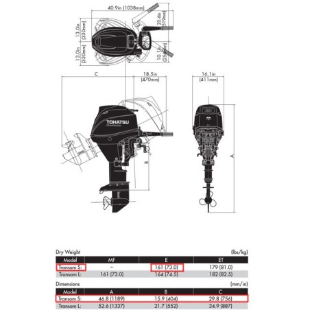 MOTOR TOHATSU MFS 30 HP C EPS