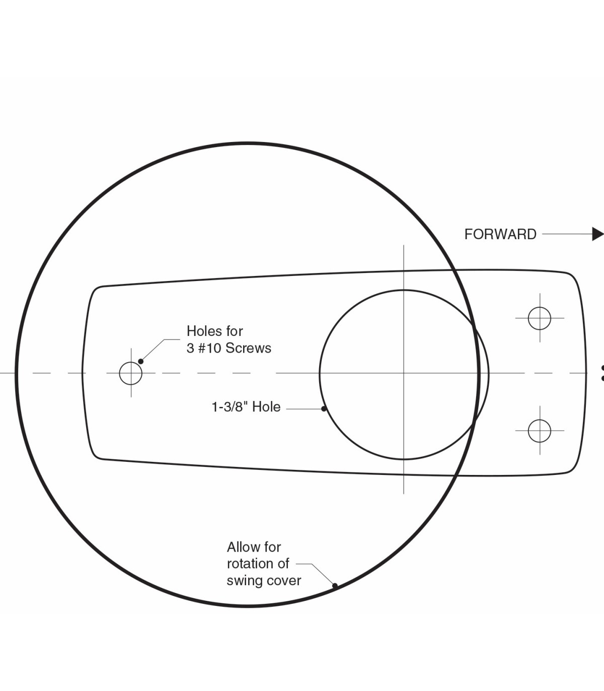 BASE LUZ PROA METALICA  911339-1