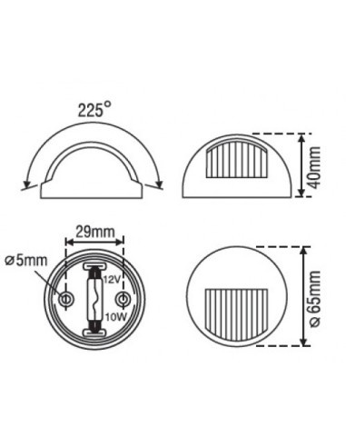 LUZ NAVEGACION BLANCA 225 NEGRA (30064)