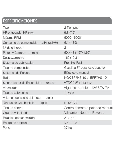 MOTOR TOHATSU 9.8 HP BL