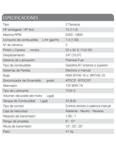 MOTOR TOHATSU 15 HP D2S