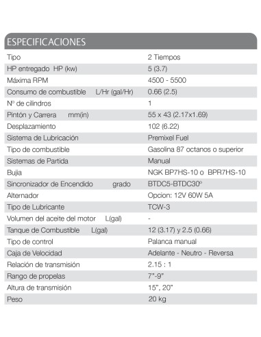MOTOR TOHATSU 5 HP BDS