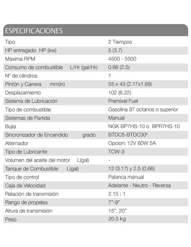 MOTOR TOHATSU 5 HP BDL